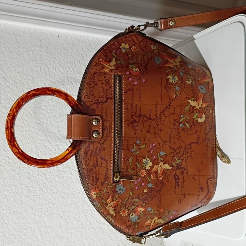 Patricia Nash Meldola Satchel Floral Map Bag W/Scarf. - Picture 2 of 7
